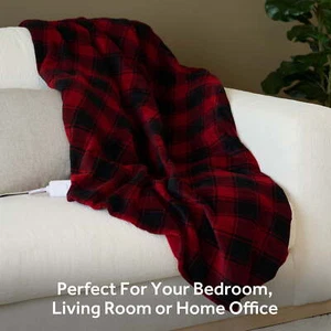 Electric Heated Blanket Oversized Throw Plaid Microplush, 4 heat sets, 60" X 80" - Picture 1 of 15