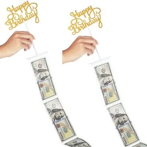 2 Set Money Cake Pull Out Kit Include 2 Pulling Money Box 2 Plastic Roll 40 - Picture 1 of 12