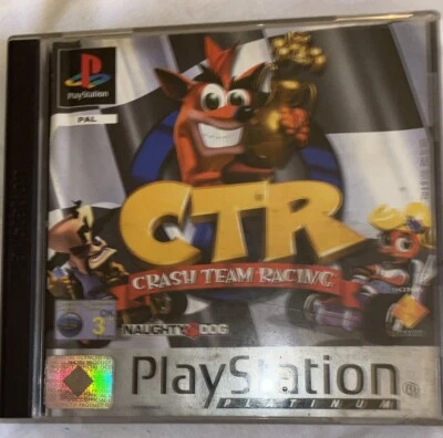 CTR Crash Team Racing Playstation PS1 Game Manual PAL Platinum Complete - Image 1 of 4