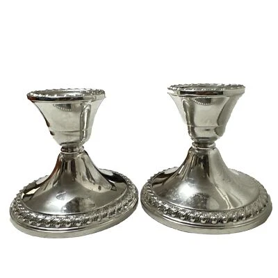 Candelabros de plata esterlina reforzados con peso Rogers de colección de 1940 1901 Foto 1 de 4