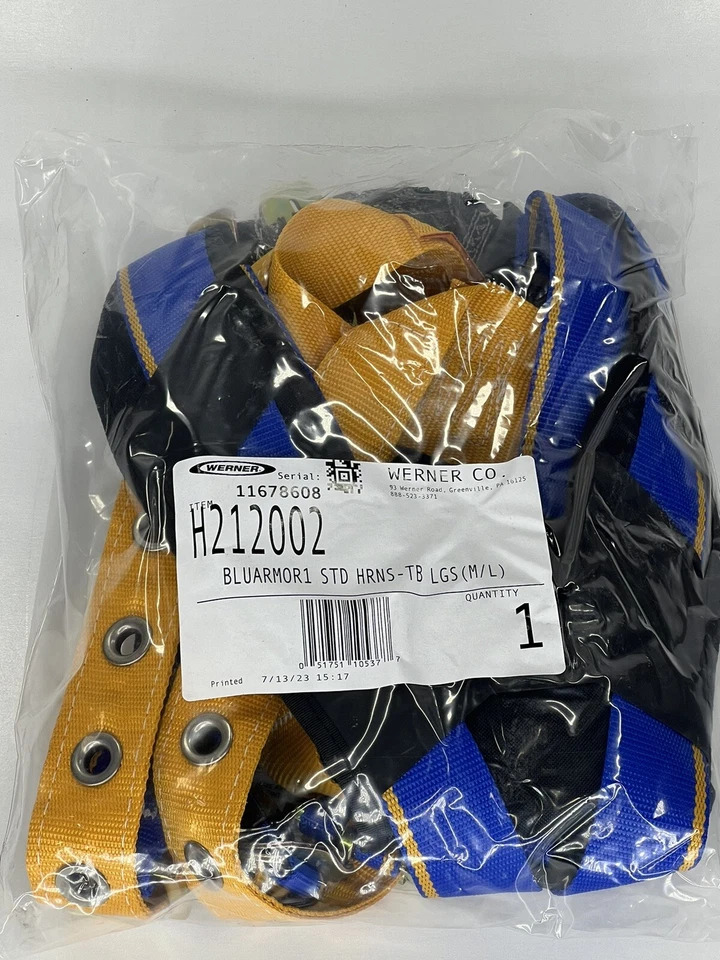 Werner H212002 Blue Armor 1000 Standard Harness Tongue Buckle Legs (m/l)