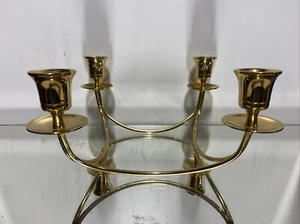 VTG. Tommi Parzinger Style Brass Candelabra 4 Candle Holder Mid Century Modern - Picture 1 of 7