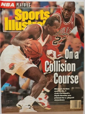 1992 MICHAEL JORDAN CHICAGO BULLS - & DREXLER 5/11 Sports Illustrated NO LABEL - Image 1 of 2