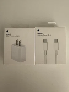 Véritable Apple Adaptateur Secteur USB-C et Câble USB-C 2m (6ft) - Photo 1 sur 1