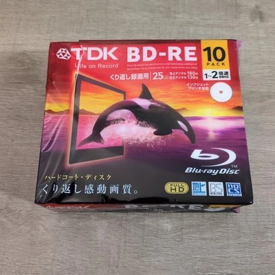 TDK Blu-Ray Recording BD-RE 25GB 1-2x Speed White Printable Jewel 10 Pack - Image 1 of 4