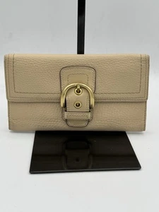 Coach Soho Check Book Wallet Cream Colored - Picture 1 of 11