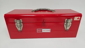 Sears Craftsman Tools USA Portable Tool Box With Tote Tray Vintage Red 19" - Picture 1 of 15