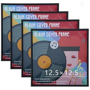 12.5" VINYL LP RECORD DISPLAY FRAME BLACK  EASY INTERCHANGEABLE  NEW 1pcs - Picture 1 of 11