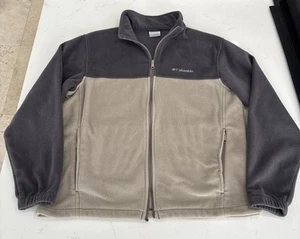 Columbia Men's Steens Mountain 2.0 Gray & Kaki Full Zip Fleece Jacket Size Large - Picture 1 of 10