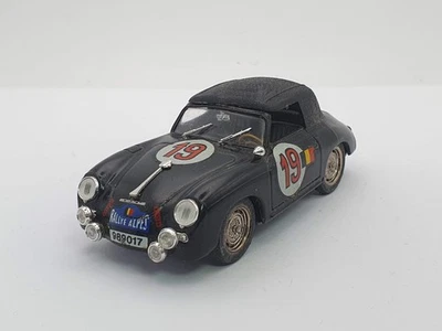 Porsche 356 Cabriolet Rallye des Alpes Brumm 1/43 Nero - Immagine 1 di 4