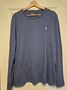 Polo Ralph Lauren Men Long Sleeve Crew Neck T-Shirt Soft Blue Large - Picture 1 of 3