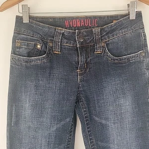 Hydraulic Damen Capri Jeans Blau Größe 7/8 Dicke Nähte Cropped Low Rise Denim - Bild 1 von 9