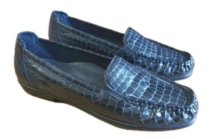SAS Shoes Women's Size 7 Simplify Black Croc Embossed Leather Comfort Slip On - Picture 1 of 10