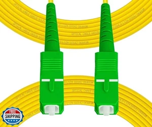 Fibergaga-50m(165ft) OS2 SC/APC to SC/APC Fiber Patch Cable Single Mode, Simp - Picture 1 of 5