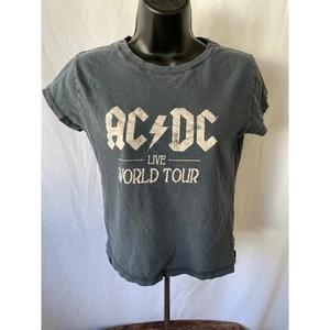 Camiseta AC/DC Live World Tour S Camisa Rock Negra Envejecida - Imagen 1 de 5