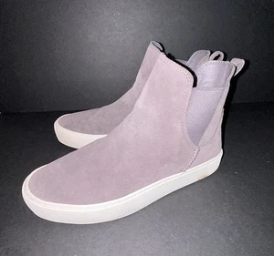 UGG Mauna Cloud Gray Suede Pull On Platform Ankle Boots Sneakers Size 8 - Picture 1 of 9
