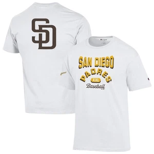 Men's Champion White San Diego Padres 3-Hit Jersey T-Shirt - Picture 1 of 3