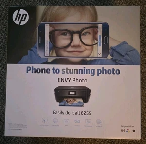 Impresora fotográfica inalámbrica de inyección de tinta todo en uno HP ENVY 6255 nueva caja sellada nueva en caja - Imagen 1 de 7