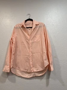 Frank & Eileen EILEEN Relaxed Button-Up Shirt Cotton Peach Size Medium - Picture 1 of 8