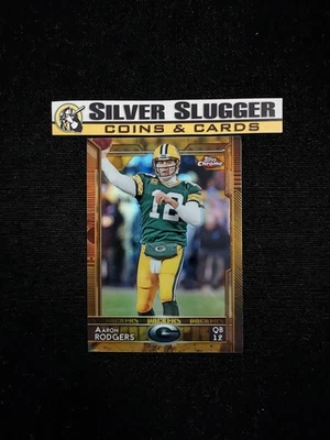2015 Aaron Rodgers Topps Chrome Mini Gold Refractor /10 #2 Green Bay Packers - Image 1 of 3