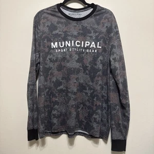 Municipal Sport Utility Gear Shirt Mens Large Long Sleeve Wahlberg Gym EUC - Picture 1 of 5