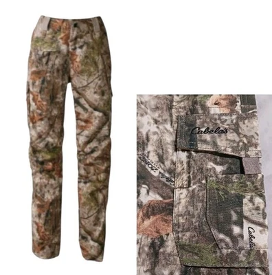 Calça camuflada utilitária Cabelas Silent Weave Zonz Woodland 10 joelho articulado - Imagem 1 de 4
