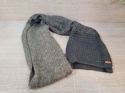 Fossil Scarf Wrap Crocheted Black and Gray Unisex 80" Long.   - Image 1 of 4