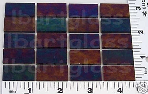 20 IRIDIZED SIENNA BULLSEYE GLASS 1/2" x 1" 3mm 90 COE - Picture 1 of 2