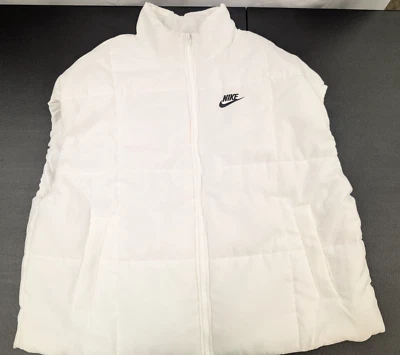 Womens Nike Oversized Puffer Vest Therma-FIT Sportswear Sz M Loose FB7679-100 - Image 1 of 4