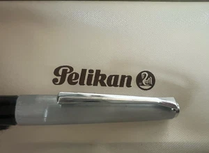 PELIKAN Fountain Pen 21 Silvexa Gold Nib 14 KT Cartridge Vintage - Picture 1 of 13