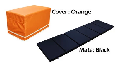 CAJA MÁGICA MULTIUSOS S. CUERO YOGA GIMNASIO COJÍN COLCHONETAS PLEGABLES COLOR NARANJA Foto 1 de 4