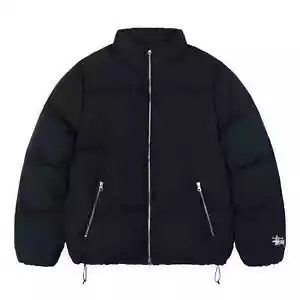 STUSSY Men's Black Nylon Down Puffer Jacket Size XL 115711 - Picture 1 of 3