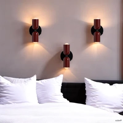 Aplique de pared minimalista rojo mate - cabecera, tocador e iluminación ambiental interior Foto 1 de 4