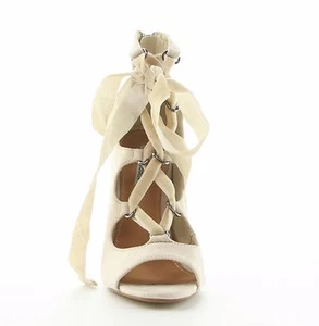 New Cape Robbin Corina 10 Nude Suede Lace Up Stiletto Heels 6 - 7.5 US Org. $43 - Picture 1 of 11