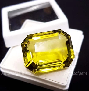 Piedra preciosa suelta de cuarzo amarillo limón glorioso de 60 quilates con forma de octágono - Imagen 1 de 6