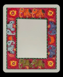 Wall Mirror Handpainted in Nepal 38cm x 30cm - Picture 1 of 8