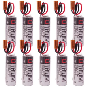 10X 3.6V 2700mAh ER17500V for TOSHIBA Lithium PLC CNC Backup Battery with Plug - Picture 1 of 5