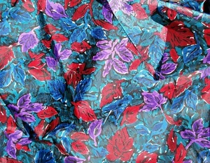 Floral Nähen Stoff leicht 1 Yd x 44" W helle Farben Polyester (?) (T-U) - Bild 1 von 3