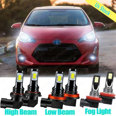 For Toyota Prius C/V 2012-2017 LED Headlights High Low Beam + Fog Lights Bulbs - Image 1 of 4