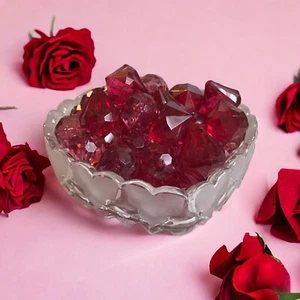 Große Acryl Perlen rot rosa Edelsteine Vintage 70er Jahre 46 Kugeln Basteln Ornamente - Bild 1 von 5