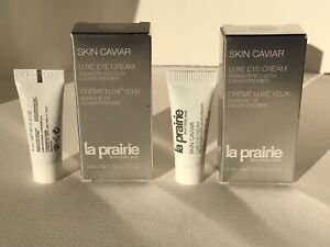 2 X La Prairie Skin Caviar Luxe Eye Cream TRAVEL SIZE: 0.10 oz/ 3 ml NEW FRESH
