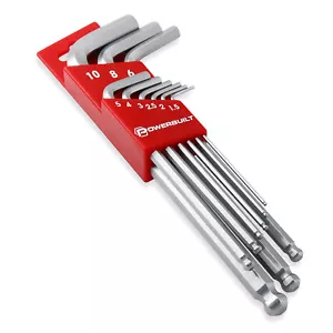 Powerbuilt 9 Piece Metric Long Arm Hex Key Wrench Set - 640082 - Picture 1 of 5