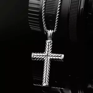 MENDEL Genial Collar Colgante Cruz Acero Inoxidable Niños Hombres Para Hombres Mujeres Cadena - Imagen 1 de 8