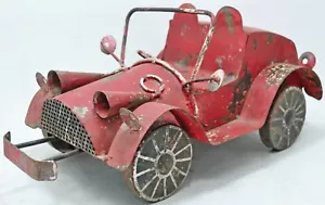 Vintage Iron Toy Car Figurine Statue Original Old Hand Crafted Painted - Picture 1 of 8