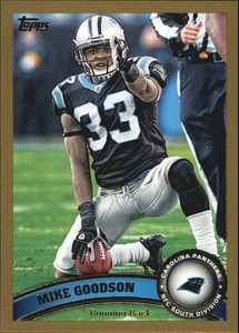 2011 Topps Gold Carolina Panthers Football Card #77 Mike Goodson/2011
