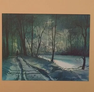 Vintage Christmas Card, 'Holy Night' By Herbert Olsen - Used, Card #1 - Picture 1 of 3