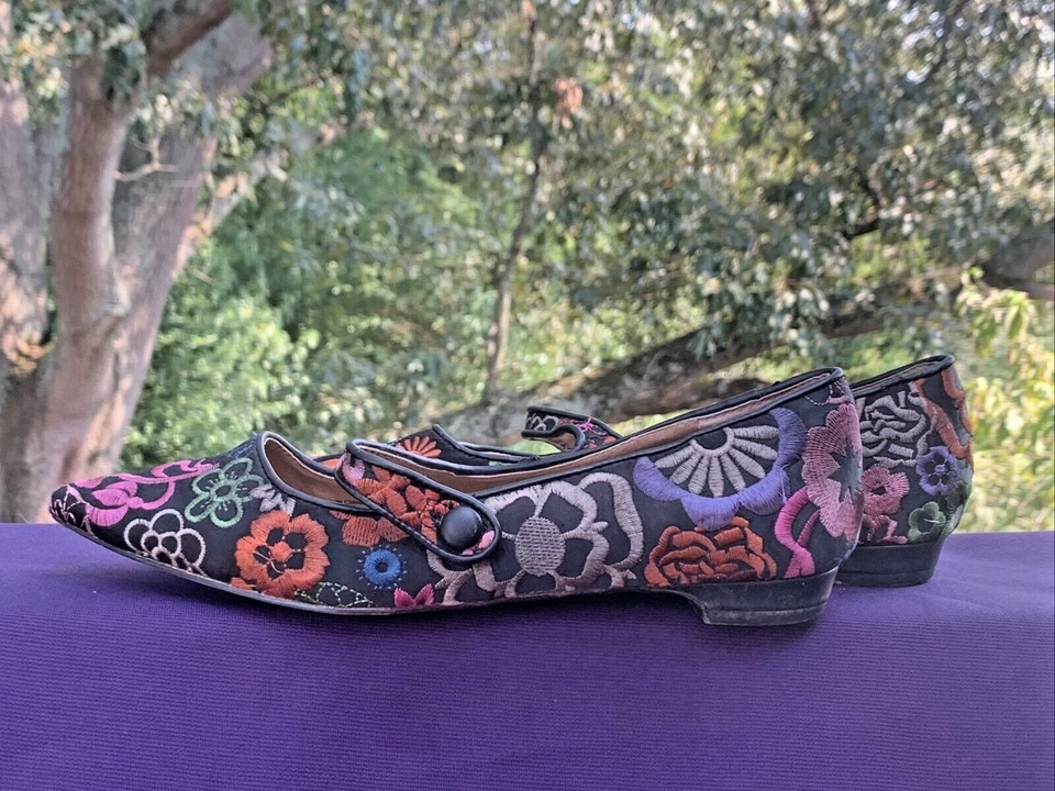 TAHARI Park Floral Paisley Arco Iris Punta Ballet Pisos SEXY Talla 7 ❤️sj17j19 Foto 1 de 4