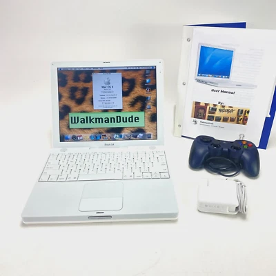 Apple iBook G4 1GHz 256GB SSD 1.25GB RAM | OS 9 - OS X - WIN 98 iMac Vintage Foto 1 de 4