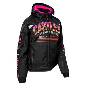-Castle X  Women's Strike G7 Snowmobile Jacket Black/Pink Glo/Orange sizes S-2XL - Picture 1 of 2