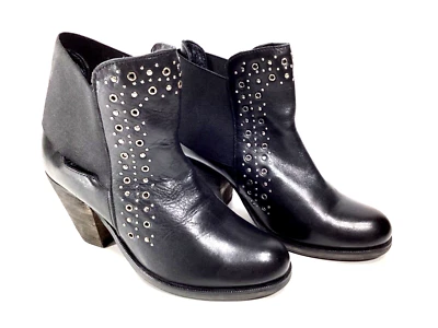 Botines de cuero negro J. Renee con ojales y tachuelas sin cordones para mujer talla 7,5 Foto 1 de 4